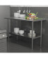Фото #1 товара Under Shelf For Kitchen Prep And Work Tables - Adjustable Galvanized Lower Shelf For Stainless Steel Tables