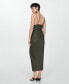 Women's Draped Detail Slit Dress