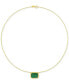 ფოტო #4 პროდუქტის Malachite Beaded Frame 18" Pendant Necklace in Yellow-Plated Sterling Silver