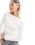 Фото #4 товара ASOS DESIGN bow tie back long sleeve top in ivory