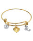 ფოტო #4 პროდუქტის 14K Gold-Dipped Heart and Initial Crystal Charm Bracelet