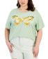 ფოტო #1 პროდუქტის Trendy Plus Size Butterfly Energy Graphic T-Shirt