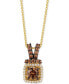 ფოტო #2 პროდუქტის Chocolatier® Diamond Halo 18" Pendant Necklace (3/4 ct. t.w.) in 14k Gold