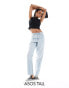 ASOS DESIGN Tall cropped mid rise straight jeans in bleach Синий, W24 L36 - фото #1