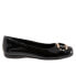 Trotters Sizzle T1251-005 Womens Black Narrow Leather Ballet Flats Shoes