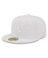 Фото #2 товара Men's Oakland Athletics White on White 59FIFTY Fitted Hat