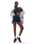 Nike Training One wrapped high waisted 5 inch legging shorts in navy