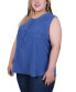 ფოტო #3 პროდუქტის Plus Size Sleeveless Air Flow Blouse