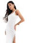 ASOS DESIGN scoop neck maxi dress in white with lace