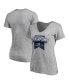 Фото #2 товара Women's Heather Gray Atlanta Braves 2021 World Series Champions Locker Room Plus Size V-Neck T-Shirt
