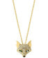 ფოტო #2 პროდუქტის EFFY® Diamond (1/4 ct. t.w.) & Tsavorite Accent Fox 18" Pendant Necklace in 14k Gold