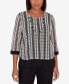 Фото #1 товара Women's Opposites Attract Striped Texture Top with Necklace