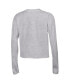 ფოტო #2 პროდუქტის Women's Gray Clemson Tigers Boyfriend Cropped Long Sleeve T-shirt