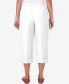Women's Classic Stretch Waist Accord Capri Pants with Button Hem