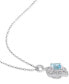 Blue Topaz (1-1/5 ct. t.w.), White Topaz (1/7 ct. t.w.), & Diamond (1/10 ct. t.w.) Quatrefoil 18" Pendant Necklace in Sterling Silver