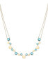 Multi-Blue Topaz & Polished Disc Double Strand 18" Collar Necklace (14-3/4 ct. t.w.) in 14k Gold