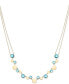 ფოტო #1 პროდუქტის Multi-Blue Topaz & Polished Disc Double Strand 18" Collar Necklace (14-3/4 ct. t.w.) in 14k Gold