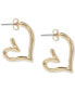 ფოტო #3 პროდუქტის Gold-Tone Small Open Heart Hoop Earrings