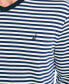 ფოტო #3 პროდუქტის Men's V-Neck Striped Long Sleeve T-Shirt
