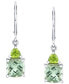 Фото #2 товара Green Quartz (3 ct. t.w.) & Peridot (3/4 ct. t.w.) Leverback Drop Earrings in Sterling Silver