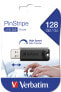 Verbatim PinStripe 3.0 - USB 3.0 Drive 128GB ? - Black - 128 GB - USB Type-A - 3.2 Gen 1 (3.1 Gen 1) - Slide - 7 g - Black