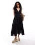 Фото #1 товара Pimkie sleeveless v neck tiered maxi dress in black