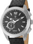 Фото #2 товара Мужские наручные часы с черным кожаным ремешком Maserati R8851112001 Traguardo Hybrid Smart 45mm 3ATM