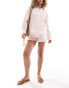 Фото #3 товара The Frolic Maternity raye oversized shirt in pink and white stripe