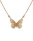 Фото #1 товара Gold-Tone Pavé Butterfly Pendant Necklace, 16" + 3" extender