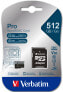 Verbatim Micro SD Card 512 GB SDXC Pro UHS-III Class 10 inkl. Adapter 1 - Extended Capacity SD (MicroSDHC)