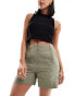 & Other Stories co-ord linen high waist shorts in khaki exclusive to ASOS