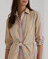 Фото #4 товара Women's Striped Tie-Waist Broadcloth Shirtdress