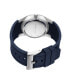 ფოტო #3 პროდუქტის Men's Multi-Function Blue Silicone Strap Watch 42mm