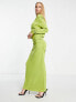 Фото #4 товара & Other Stories drape jersey midi dress in lime