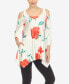 Фото #1 товара Women's Floral Printed Cold Shoulder Tunic Top