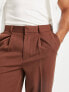 Фото #3 товара ASOS DESIGN oversized tapered smart trouser in chocolate brown