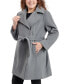 Фото #3 товара Women's Plus Size Asymmetric Belted Wrap Coat