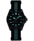ფოტო #4 პროდუქტის Women's Swiss Automatic DS Action Diver Black & Blue Stripe Synthetic Strap Watch 38mm