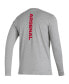 Men's Heather Gray Arsenal Vertical Wordmark Long Sleeve T-shirt