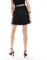 Фото #5 товара Vila linen look pleat front short co-ord in black