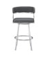 Фото #13 товара Saturn 30" Bar Height Swivel Gray Artificial leather and Brushed Stainless Steel Bar Stool