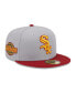 ფოტო #2 პროდუქტის Men's Gray, Red Chicago White Sox Navy Undervisor 59FIFTY Fitted Hat