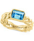 ფოტო #1 პროდუქტის EFFY® Blue Topaz Chain Link Statement Ring (1-7/8 ct. t.w.) in Gold-Plated Sterling Silver