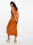 Vero Moda Aware crochet midi dress in burnt orange