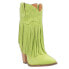 Dingo Crazy Train Fringe Embroidery Snip Toe Cowboy Booties Womens Green Casual