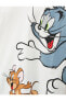 Tom Ve Jerry Tişört Oversize Baskılı Lisanslı Kısa Kollu Bisiklet Yaka