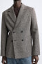 Houndstooth linen - wool blazer