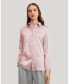 ფოტო #1 პროდუქტის Women's Classic Pearl Button Silk Shirt