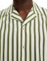 River Island seersucker striped shirt in khaki