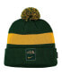 ფოტო #1 პროდუქტის Men's Green NDSU Bison Logo Sideline Cuffed Knit Hat with Pom